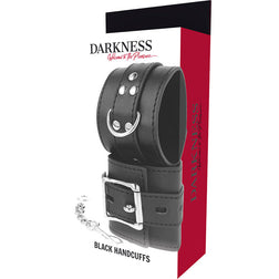 DARKNESS MENOTTES EN CUIR NOIR