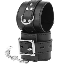 DARKNESS MENOTTES EN CUIR NOIR