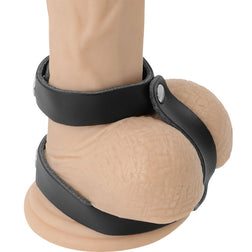 DARKNESS ANNEAU DE PENIS ET TESTICULES REGLABLE EN CUIR
