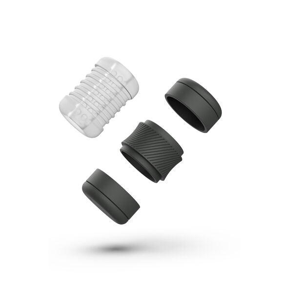 Masturbateur compact double orifice texture perles — vue détaillée