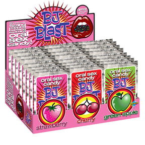 Bonbons pénis de la marque Pipedreams modèle BJ Blast pour le plaisir intime.