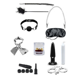 Plug anal modèle BDSM 10 pièces, des menottes au plug noir pour le plaisir intime.