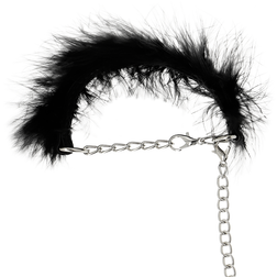 Menottes plumes noires avec chaîne argentée — vue 3