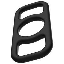 Kit 4 cockrings silicone texturés noir — gros plan