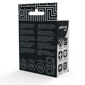 Kit 4 cockrings silicone texturés noir — emballage
