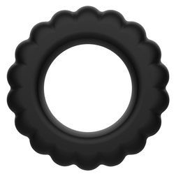 Kit 4 cockrings silicone texturés noir — texture visible