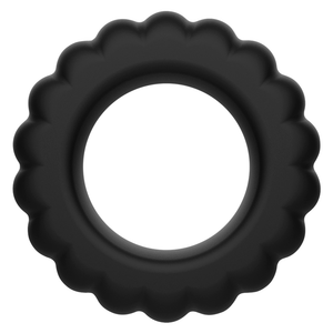 Kit 4 cockrings silicone texturés noir — texture visible