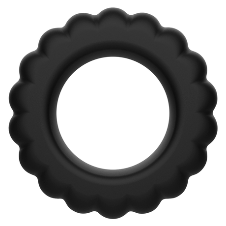 Kit 4 cockrings silicone texturés noir — texture visible