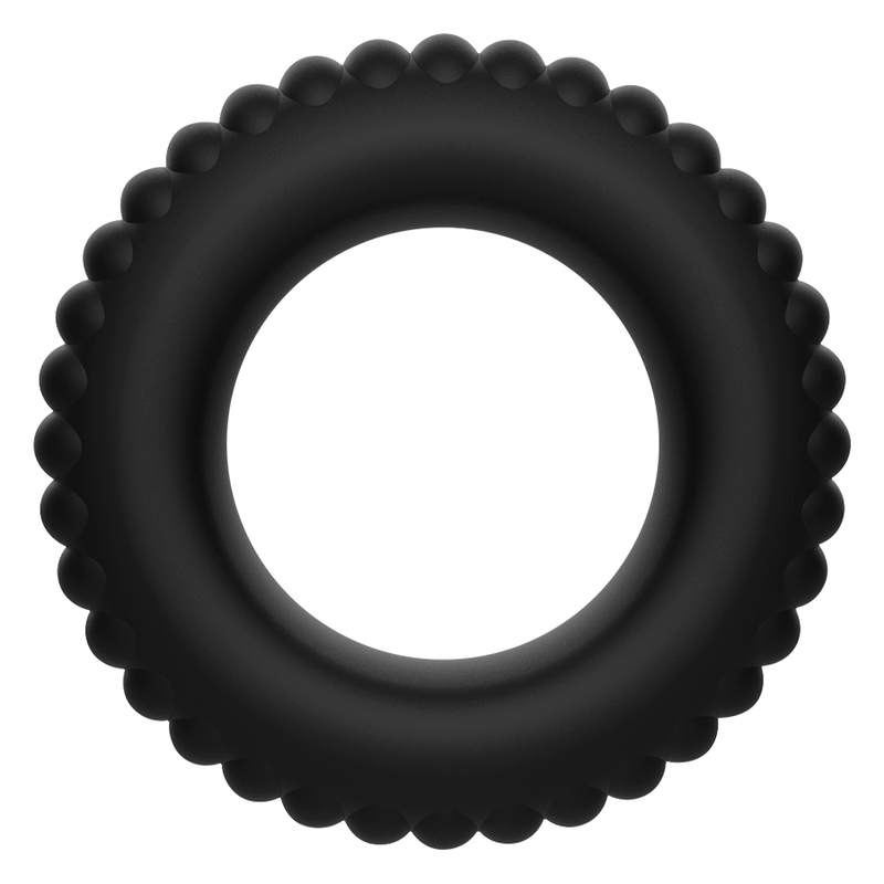 Kit 4 cockrings silicone texturés noir — en situation