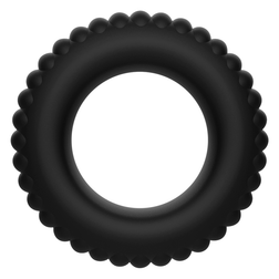 Kit 4 cockrings silicone texturés noir — en situation