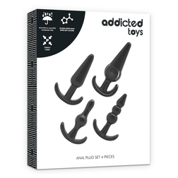 Kit 4 plugs anaux progressifs silicone noir — vue arrière