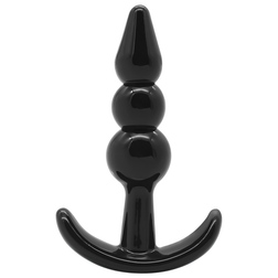 Kit 4 plugs anaux progressifs silicone noir — texture visible