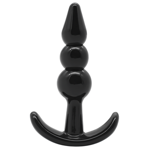 Kit 4 plugs anaux progressifs silicone noir — texture visible