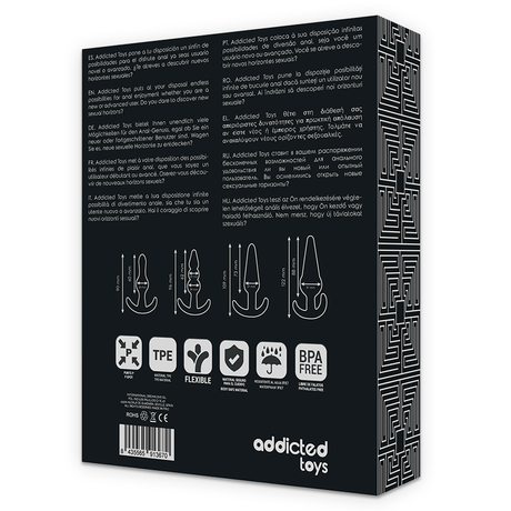 Kit 4 plugs anaux progressifs silicone noir — emballage