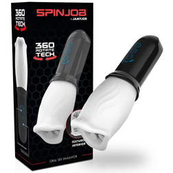 Boîte de rangement et masturbateur rotatif SpinJob noir et blanc