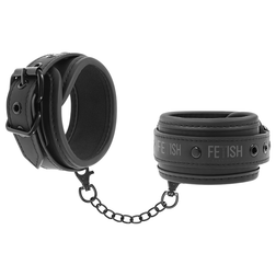 FETISH SUBMISSIVE MENOTTES EN CUIR VEGETALIEN AVEC DOUBLURE EN NOPRENE