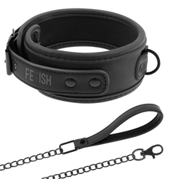 Collar Fetish Submissive con correa de cadena y forro de neopreno