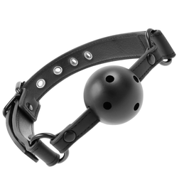 Bâillon boule respirant en cuir végan 4,5 cm — image 2