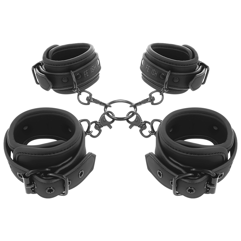 FETISH SUBMISSIVE ENSEMBLE DE MENOTTES POUR MAINS ET CHEVILLES AVEC DOUBLURE EN NOPRENE