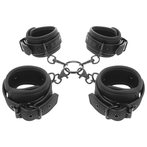 FETISH SUBMISSIVE ENSEMBLE DE MENOTTES POUR MAINS ET CHEVILLES AVEC DOUBLURE EN NOPRENE