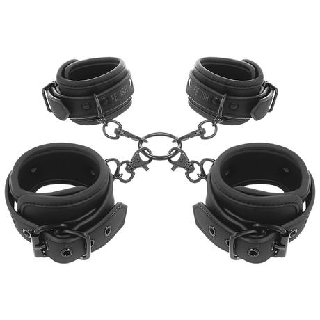 FETISH SUBMISSIVE ENSEMBLE DE MENOTTES POUR MAINS ET CHEVILLES AVEC DOUBLURE EN NOPRENE