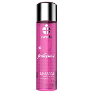 Huile massage chauffante comestible framboise rose et rhubarbe 120 ml — Fruity Love