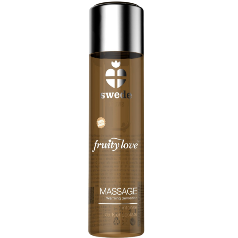 Huile de massage chauffante chocolat noir 120 ml — Fruity Love · Swede · Huiles aromatisées