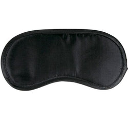 Harnais Bandeau BDSM satin noir rembourré vu de face pour un plaisir sensuel ou intense