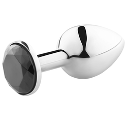 Plug anal métal débutant 7,5 cm bijou noir — emballage