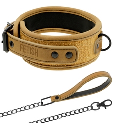 Collier + laisse chaîne style sellier chic cuir végan avec doublure néoprène — vue 2