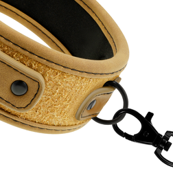 Collier + laisse chaîne style sellier chic cuir végan avec doublure néoprène — vue 3