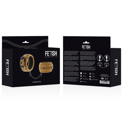Menottes poignets cuir végan caramel doublure néoprène — vue 8