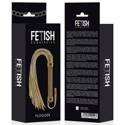 Fouet flogger en cuir marron lanières plates — Origin — vue 6