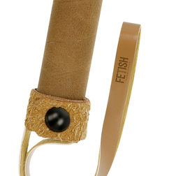 Fouet flogger en cuir marron lanières plates — Origin — vue 3