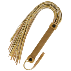 Fouet flogger en cuir marron lanières plates — Origin — vue 2