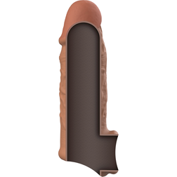 Gaine d'extension ouverte +1 cm diamètre marron — vue détaillée
