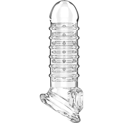 Gaine fermée nervurée en anneaux transparente +2 cm — gros plan