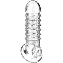 Gaine fermée nervurée en anneaux transparente +2 cm — vue détaillée