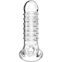 Gaine fermée nervurée en anneaux transparente +2 cm — autre angle