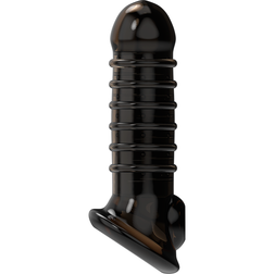 Gaine fermée nervurée en anneaux noire +2 cm — vue détaillée