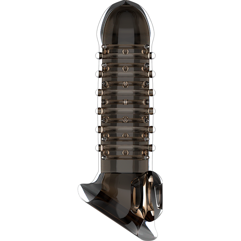 Gaine fermée nervurée en anneaux noire +2 cm — en situation