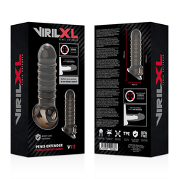Gaine fermée nervurée en anneaux noire +2 cm — emballage