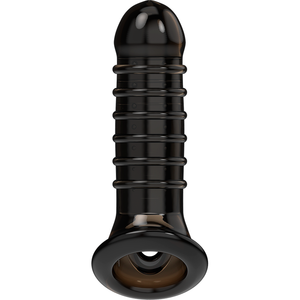 Gaine fermée nervurée en anneaux noire +2 cm — présentation