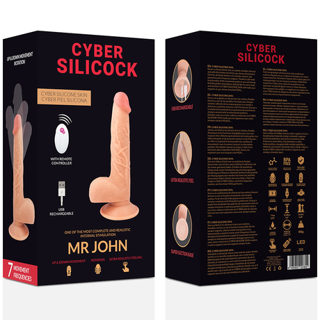 Gros gode réaliste va-et-vient + rotation 23,9 cm — emballage