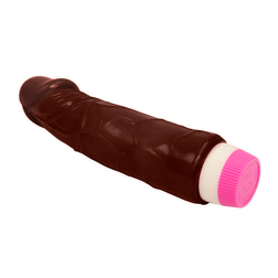 Gode vibrant 19,5 cm peau bronzée avec ventouse