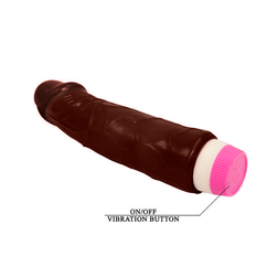 Gode vibrant 19,5 cm peau bronzée avec ventouse