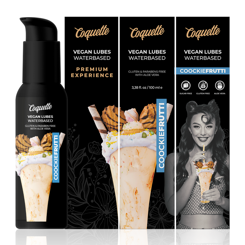 Lubrifiant vegan arôme cookie fruité — emballage