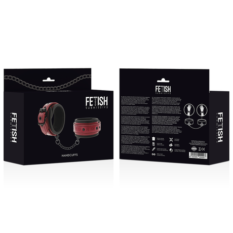 FETISH SUBMISSIVE DARK ROOM MENOTTES EN CUIR VEGAN AVEC DOUBLURE EN NEOPRENE