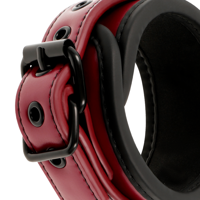 FETISH SUBMISSIVE DARK ROOM MENOTTES EN CUIR VEGAN AVEC DOUBLURE EN NEOPRENE