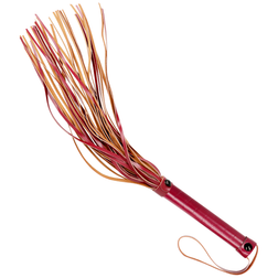 Fouet flogger en cuir rouge lanières plates — Dark Room — vue 3